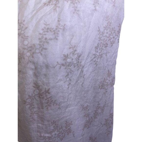 Giusy Blouse  Medium Ivory Tan  Floral 100% Silk - Picture 5 of 8